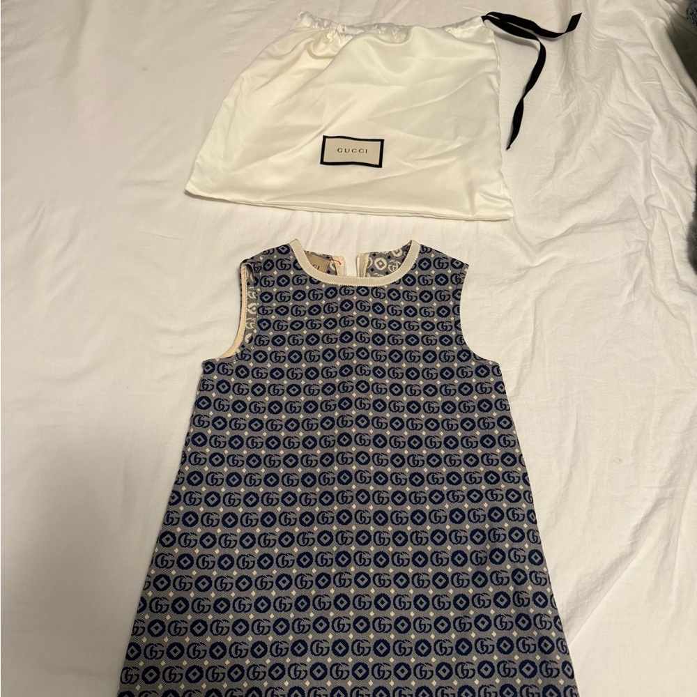 Gucci Blue Sleeveless A-Line Dress - Picture 2 of 6